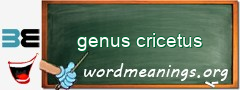 WordMeaning blackboard for genus cricetus